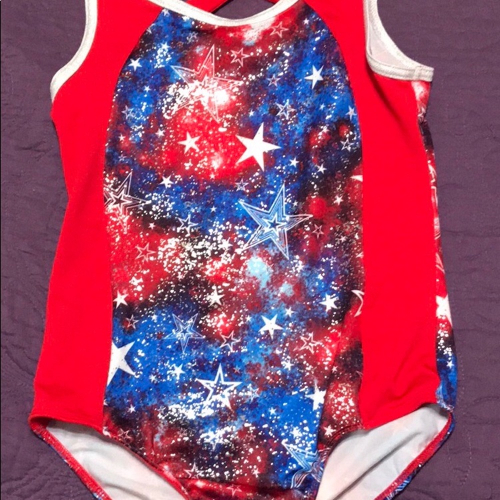 EUC Red white & blue Danskin leotard with stars